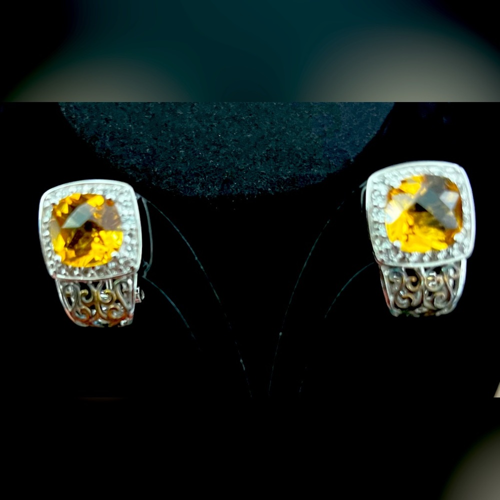Large Citrine Earrings - Gorgeous!